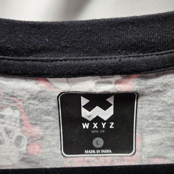 All Over Skulls Print Men T-Shirt WXYZ LG Short Sleeve Front Pocket Halloween - Picture 5 of 8